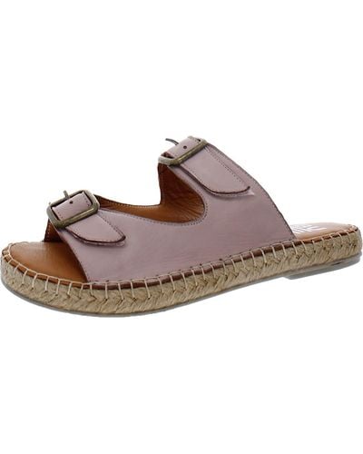 BUENO Krissy Leather Open Toe Slide Sandals - Brown