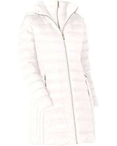Michael Kors Down Hooded Packable 3/4 Coat - White