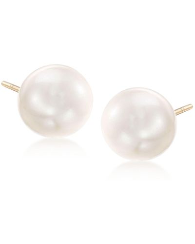 Ross-Simons 11-12mm Cultured Pearl Stud Earrings - White