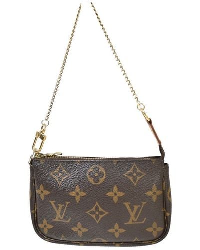 Louis Vuitton Mini Pochette Accessoires Canvas Clutch Bag (pre-owned) - Gray