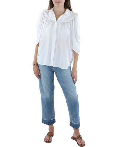 Badgley mischka krissie discount surplice blouse white