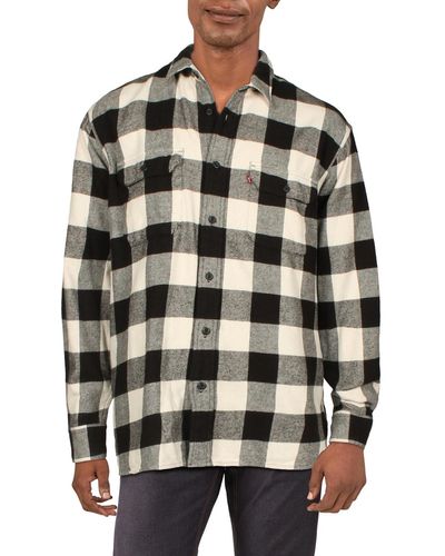 Levi's Albany Moonbeam Flannel Buffalo Check Button-down Shirt - Gray