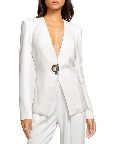 Ramy Brook Hudson Suit Separate Office Collarless Blazer - White