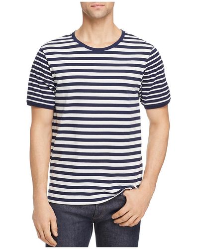 Sovereign Code Skyline Cotton Striped T-shirt - Blue