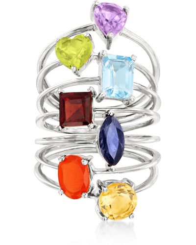 Ross-Simons Gemstone Jewelry Set: 7 Rings - Multicolor