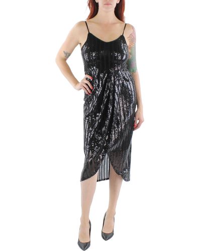 Nanette Lepore Pleated Midi Wrap Dress - Black