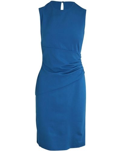 Diane von Furstenberg Sleeveless Side Drape Dress - Blue
