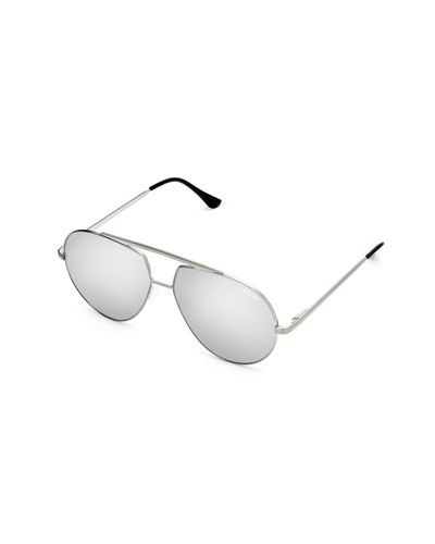 Quay Blaze Sunglass In Silver - Black