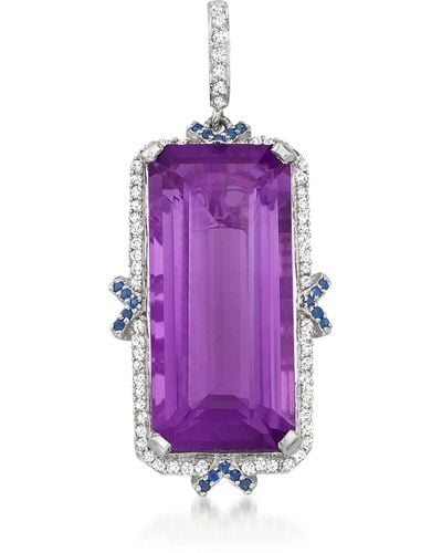 Ross-Simons Amethyst And . Diamond Pendant - Purple