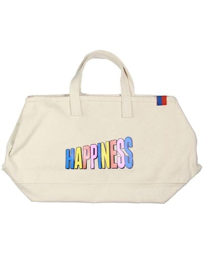 Kule The Happiness Canvas Printed Tote Handbag - Natural