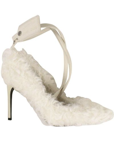 Off-White c/o Virgil Abloh Furry Zip-tie Leather Sandal - Natural