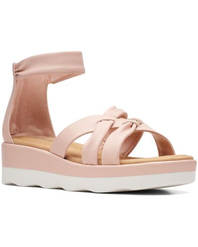 Clarks Clara Rae Strappy Cushioned Footbed Ankle Strap - Pink