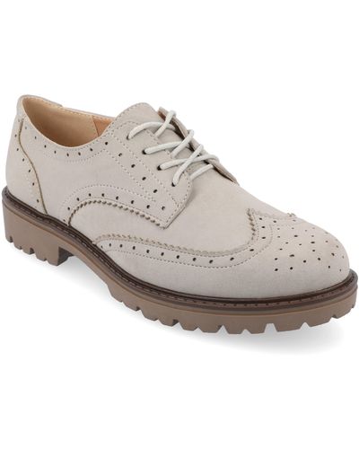 Journee Collection Collection Tru Comfort Foam Claudiya Oxford Flats - White