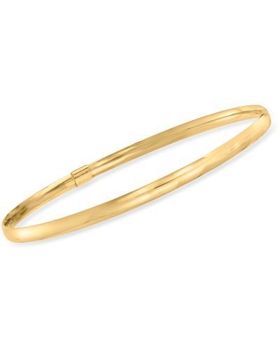 Ross-Simons Italian 14kt Yellow Gold Ribbed Bangle Bracelet in