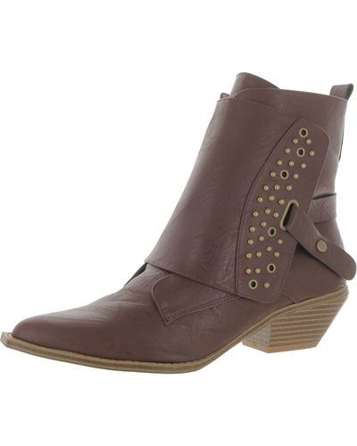 Bellini Shindig Faux Leather Studded Cowboy - Brown