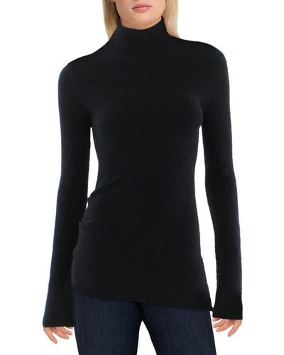 Helmut Lang Merino Wool Funnel Neck Pullover Sweater - Black