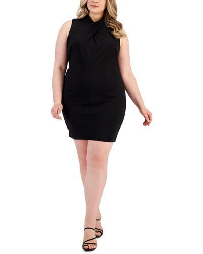 Rachel Roy Plus Criss-cross Sleeveless Mini Dress - Black