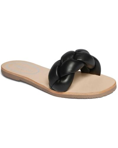 Kenneth Cole Nellie Braid Slip On Flat Slide Sandals - Black