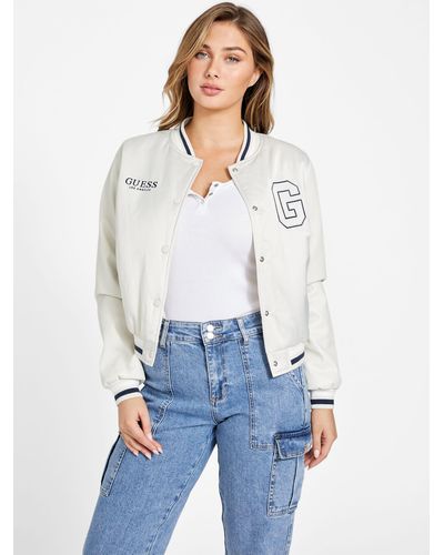 Guess Factory Savanna Varsity Jacket - White