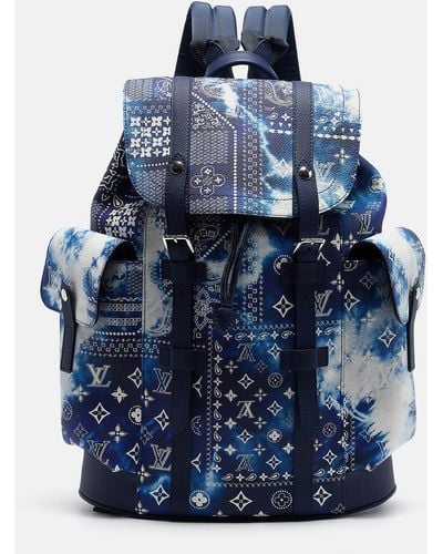 Louis Vuitton Bandana Canvas Limited Edition Christopher Mm Backpack - Blue