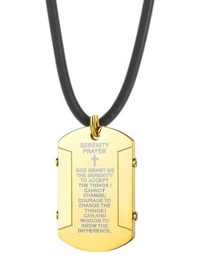 Stephen Oliver Plated Tag Necklace - Metallic