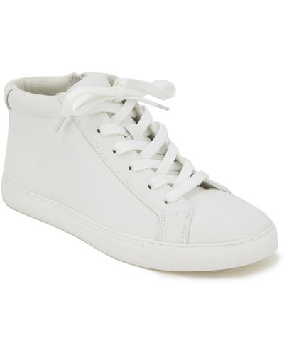 Kenneth Cole Kam Hightop Leather High Top Casual And Fashion Sneakers - White