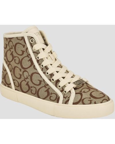 Guess Factory Masons Canvas High-top Sneakers - Natural