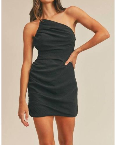 Lush Devyn Ruched Mini Dress - Black