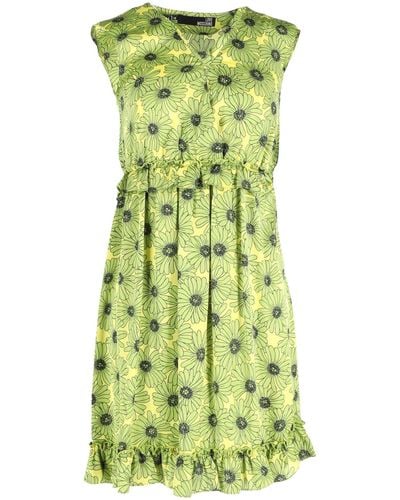 Love Moschino Ruffled Floral Dress - Green
