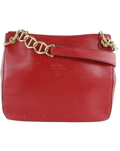 Prada Leather Shoulder Bag (pre-owned) - Red