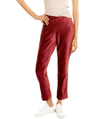 Jones New York Velour Wide Slim Ankle Pant - Red