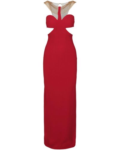 Stella McCartney Chain Detail Evening Gown - Red