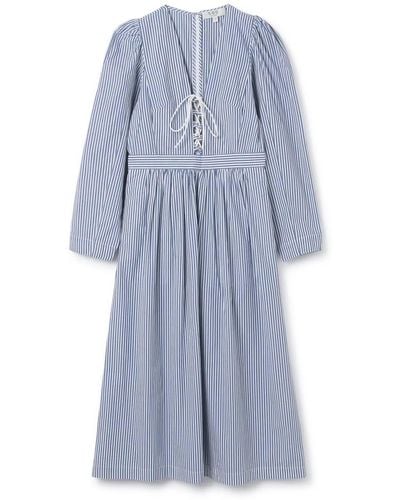 Sea Axelle Stripe Shirting L/s Dress - Blue