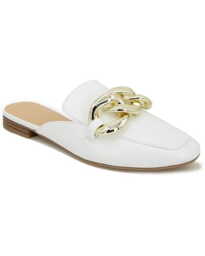 Xoxo Franceen Faux Leather Chain Mules - White