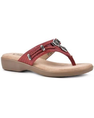 White Mountain Bailee Faux Leather Slip On Thong Sandals - Pink