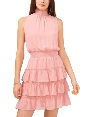 1.STATE Ruffled Tiered Mini Dress - Pink