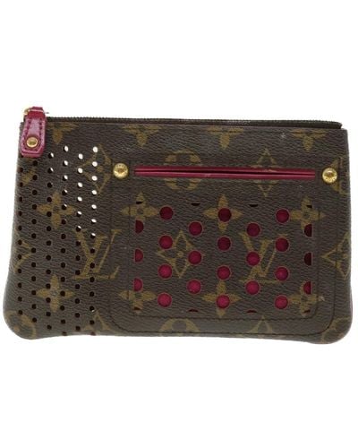 Louis Vuitton Pochette Plat Canvas Clutch Bag (pre-owned) - Brown