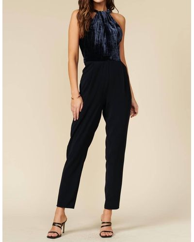 Adelyn Rae Priscilla Jumpsuit In Dark Navy - Blue