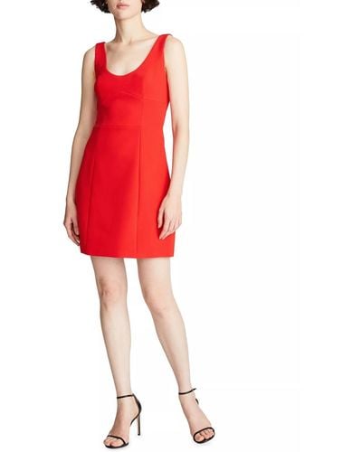 Halston Larisa Stretch Crepe Mini Dress - Red