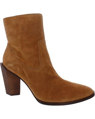 Vince Camuto Ezranda Zipper Pointed Toe Ankle Boots - Brown
