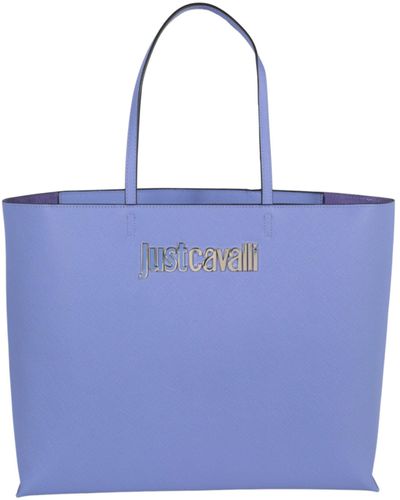 Just Cavalli Small Logo Tote - Blue