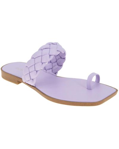 BCBGeneration Letti Faux Leather Woven Slide Sandals - Purple