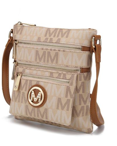 MKF Collection by Mia K Beatrice M Signature Multi Compartments Crossbody - Natural