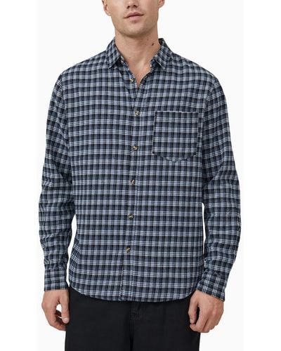 Cotton On Micro Checked Collared Button-down Shirt - Brown