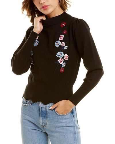 7021 Embroidered Sweater - Black