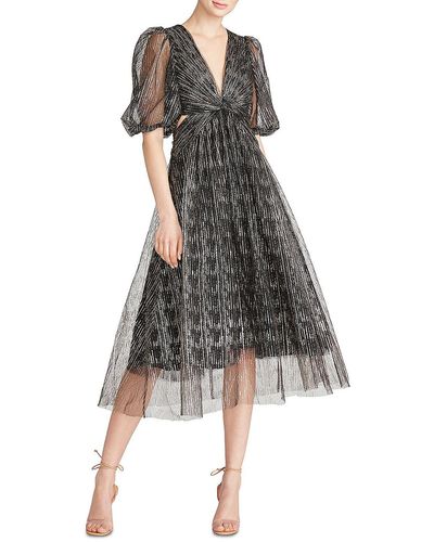 ML Monique Lhuillier Glitter Cut-out Cocktail And Party Dress - Black