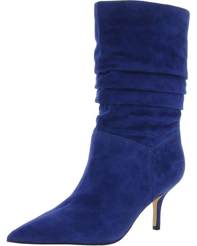 Nine West Teoy 9 Women's Silver Metallic Boots – Glitter Pointed Toe Stiletto Heel Ankle Boots, Size 6 M