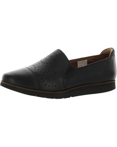 Cobb Hill Laci Leather Laser Cut Loafers - Black