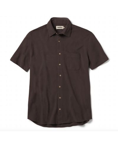 Taylor Stitch The Short Sleeve California Shirt In Espresso Pique - Brown