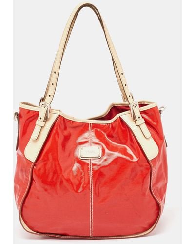 Tod's Patent And Leathre G Sacca Piccola Hobo - Red